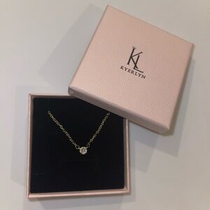 Gold Necklace with Crystal Charm